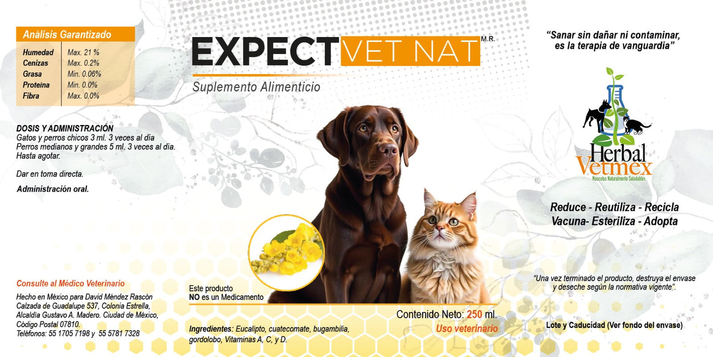 Expect VetNat Jarabe 250 mL ( expectorante ) ANTES BronquiVetNat