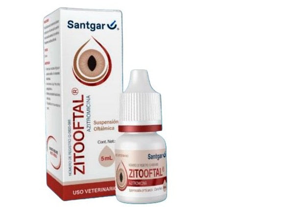 ZitoOftal 5 mL oftálmico SANTGAR ( azitromicina ) ANTES Azitro Ofteno