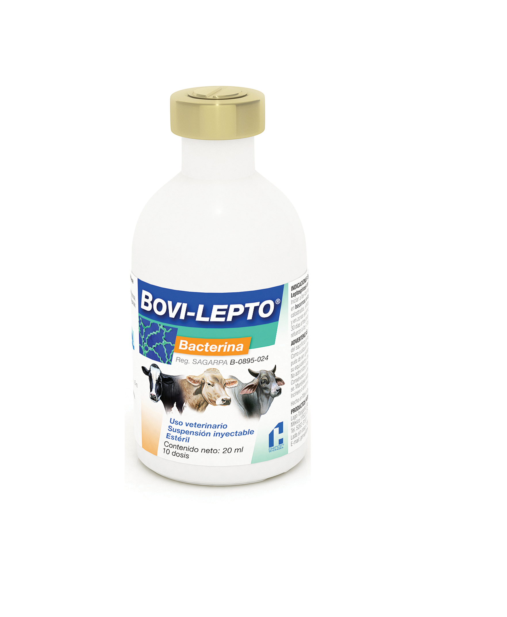 Bacterina Bovi Lepto Frasco con 20 ml (10 dosis) REQUIERE TRANSPORTARSE EN FRÍO LLAME PARA COTIZAR ENVÍO