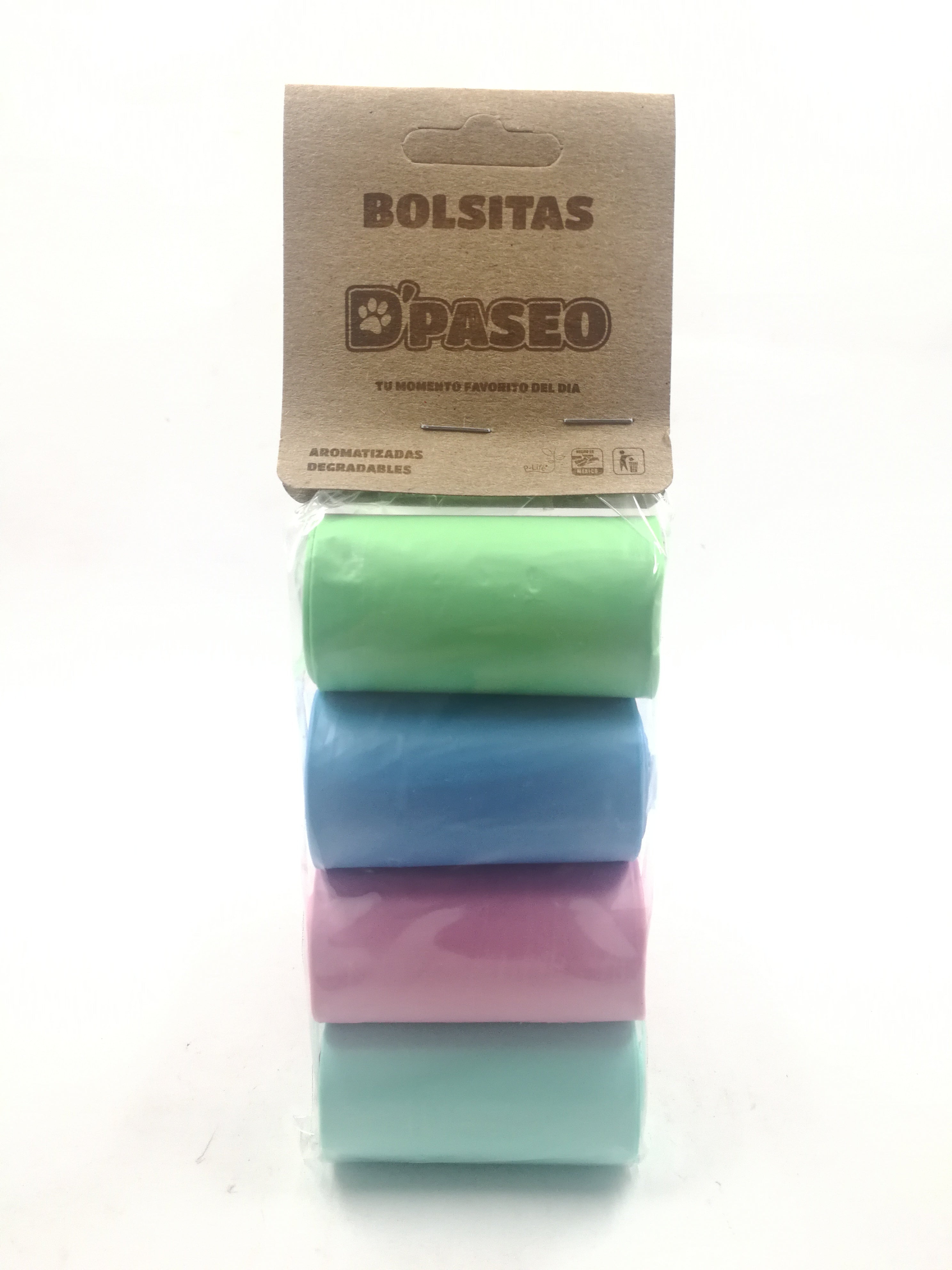 Bolsa biodegradable aromatizada DPASEO ( Paquete con 4 rollos )