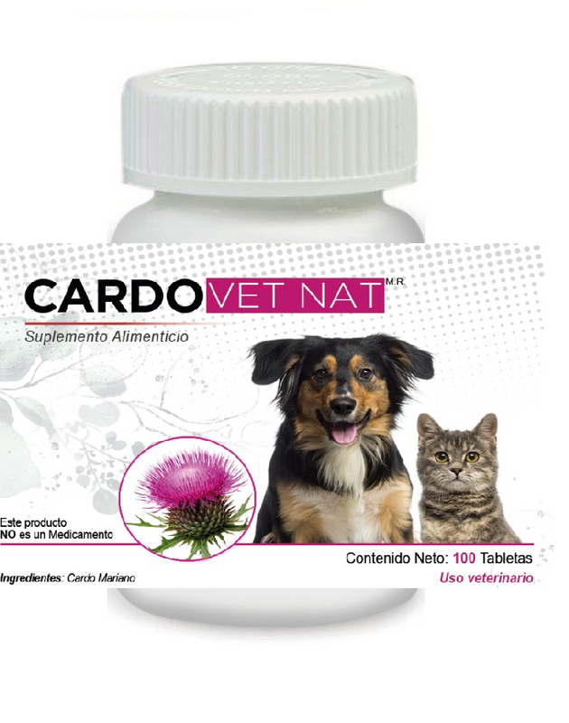 Cardo VetNat 100 Tabletas (Suplemento Hepático ) Cardo Mariano ANTES Silima VetNat