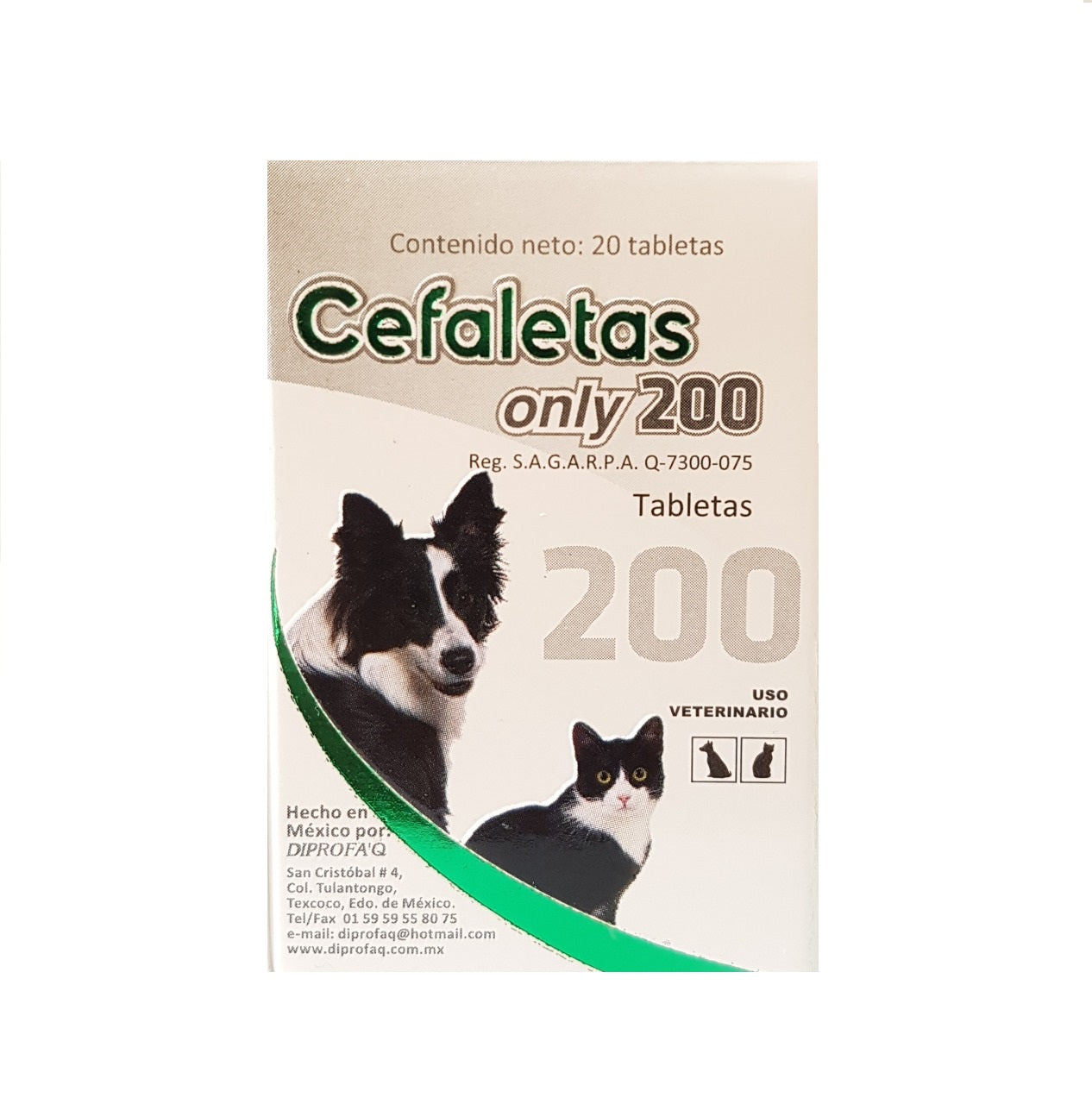 Cefaletas Only 200 mg 20 Tabletas ( Cefalexina )