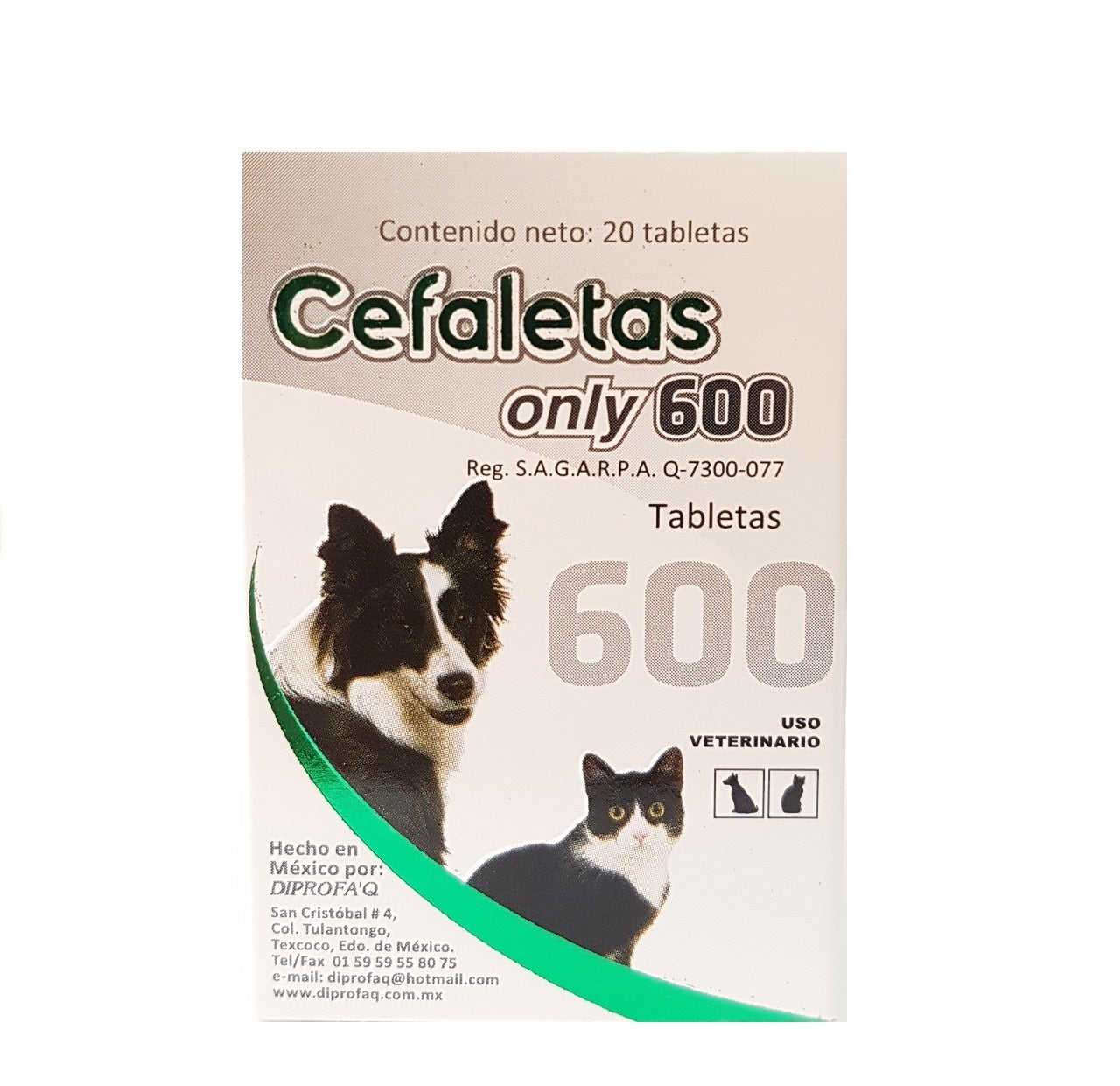 Cefaletas Only 600 mg 20 Tabletas ( Cefalexina )