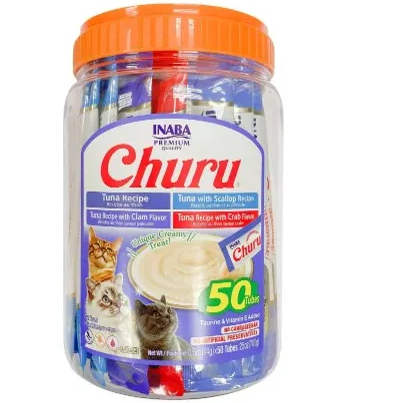 Churu Multisabores ( Premio Cremoso para Gato Estimulador del apetito ) Tarro con 50 sobres (copia)