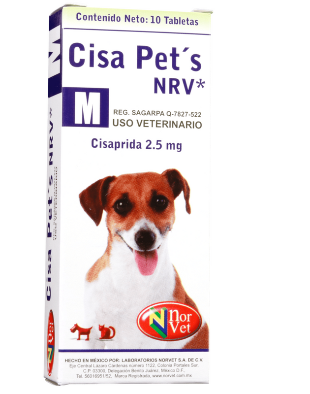 Cisa Pets NRV M ( Cisaprida 2.5 mg ) DESCONTINUADO