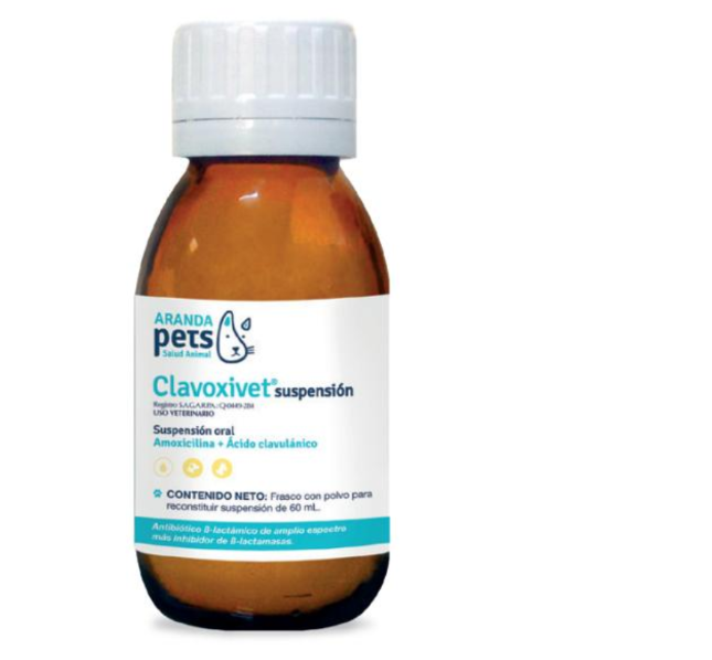 Clavoxivet Suspensión 60 mL (Amoxicilina - Ácido Clavulánico)