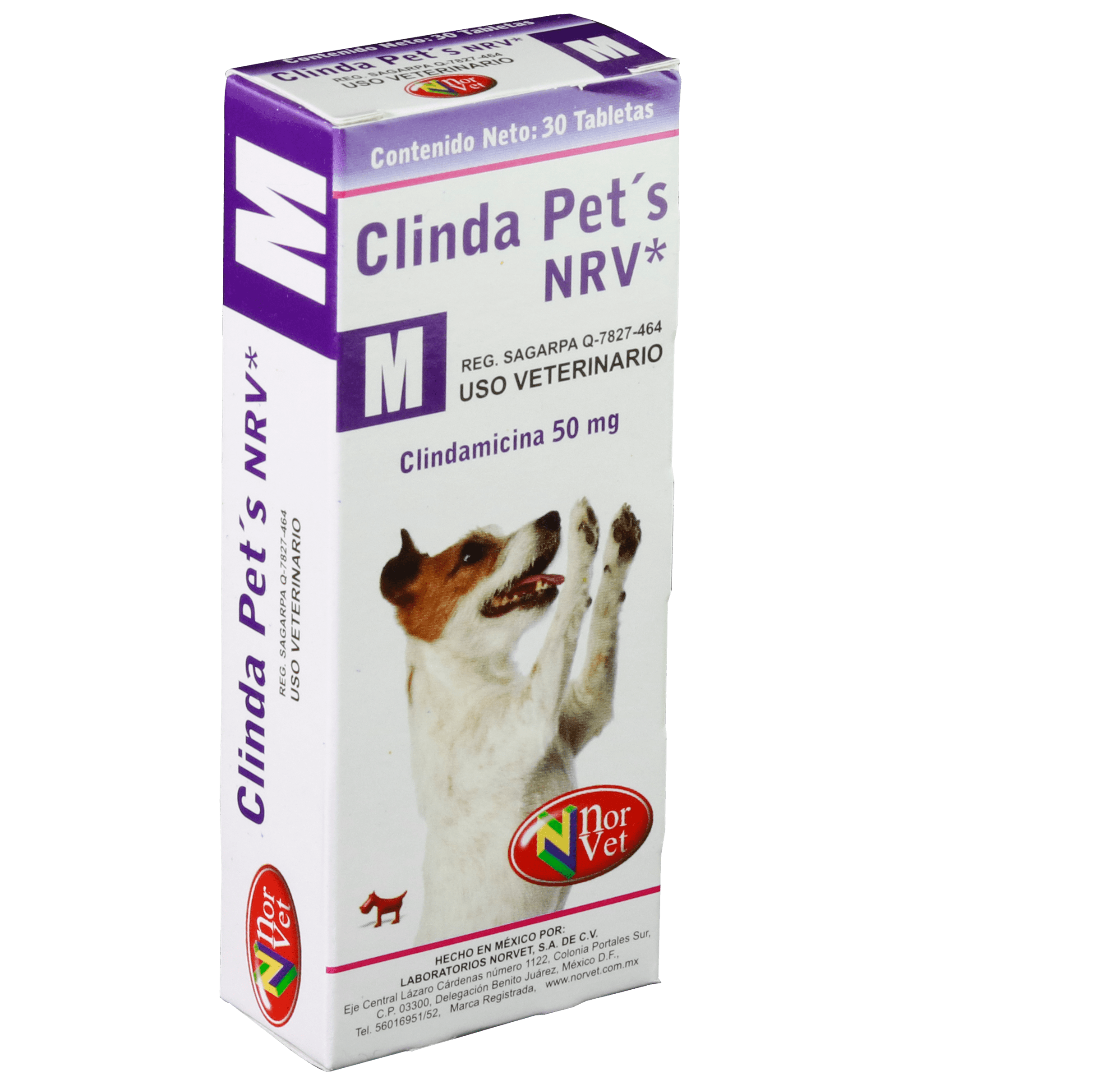 Clinda Pets NRV M  30 Tabletas  ( Clindamicina 50 mg ) ClindaPets