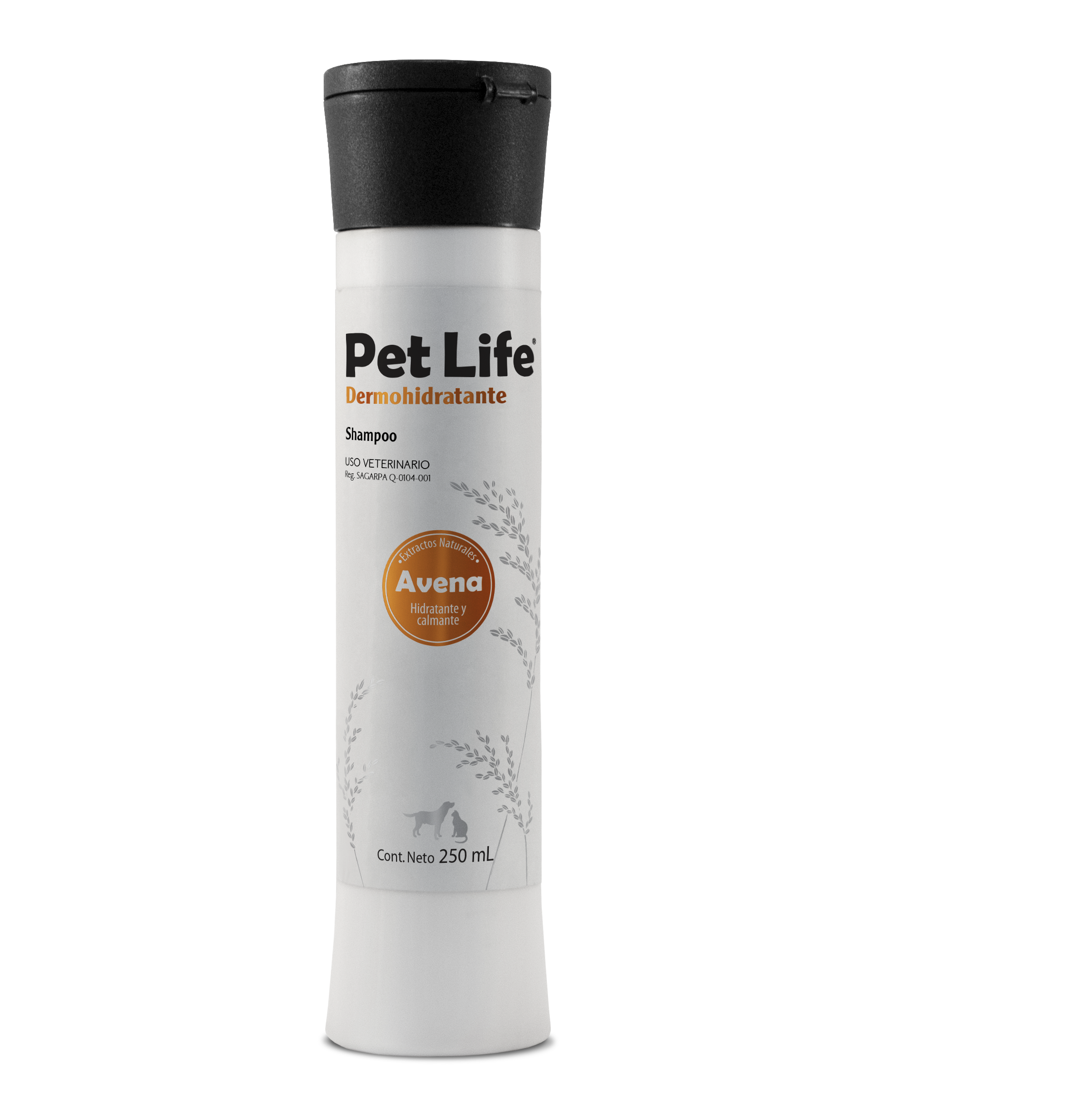 Shampoo Pet Life Dermohidratante Aroma Avena 250 ml.