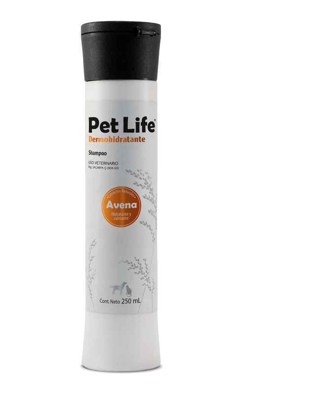 Shampoo Pet Life Dermohidratante Aroma Avena 250 ml.