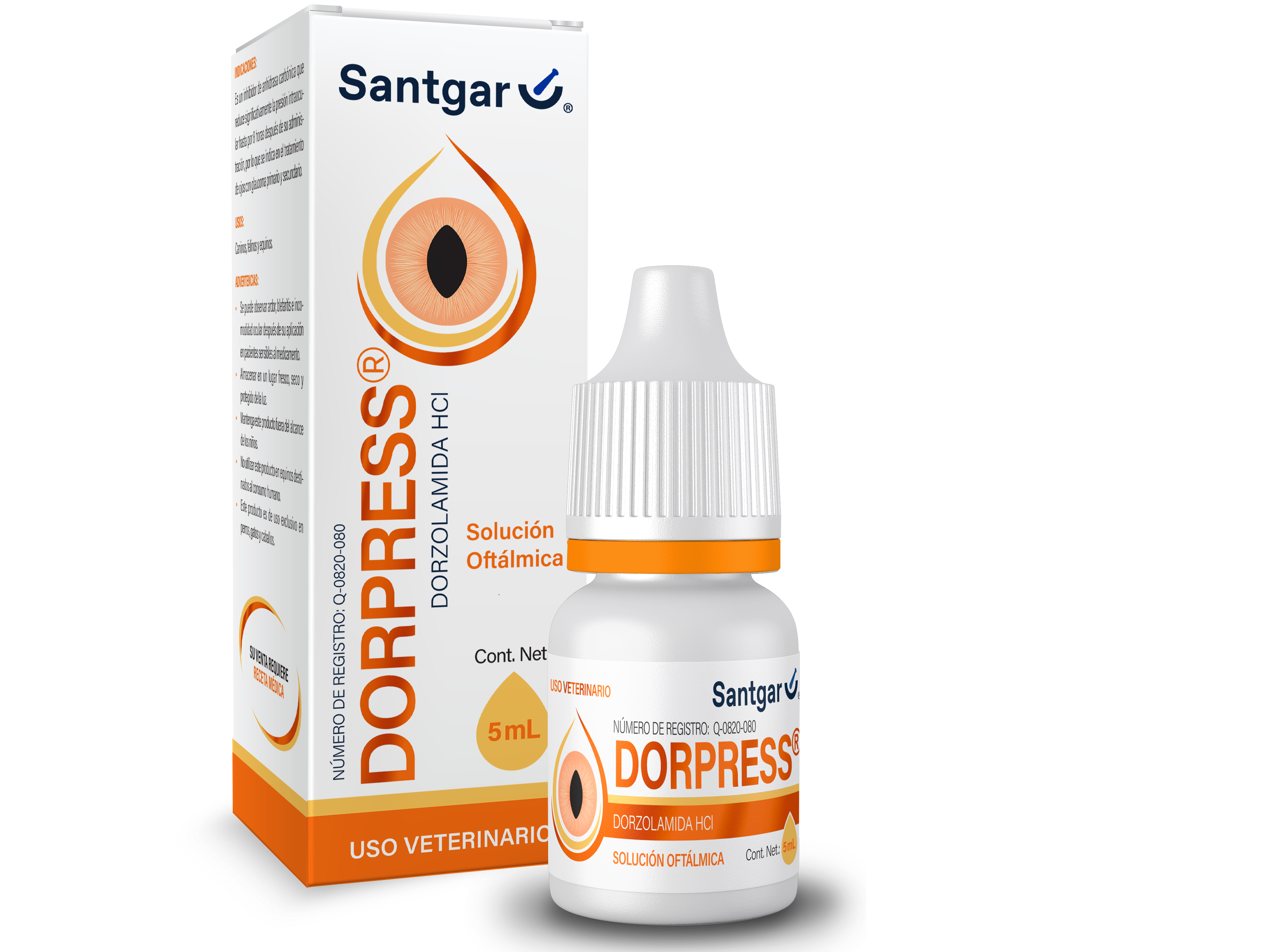Dorpress 5 mg  SANTGAR ( solución oftálmica ) ANTES Dorzolavet