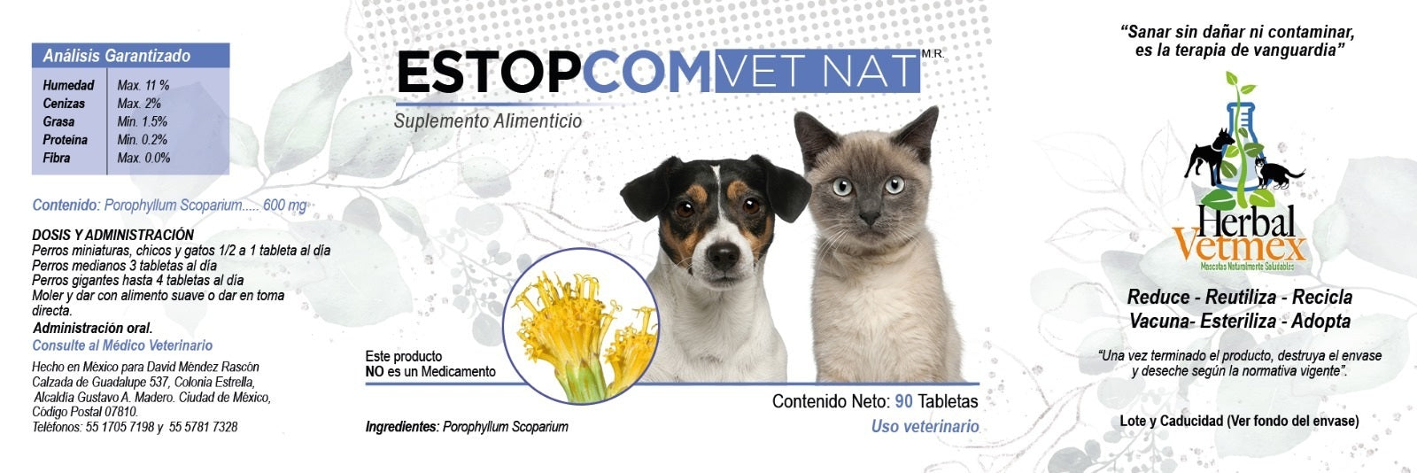 Estopcom VetNat 90 Tabletas  ( Alergias ) ANTES Atopic VetNat