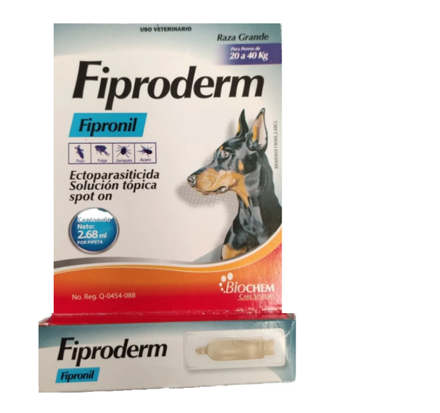 Fiproderm 2.68 mL razas grandes ( pipeta para pulgas y garrapatas )