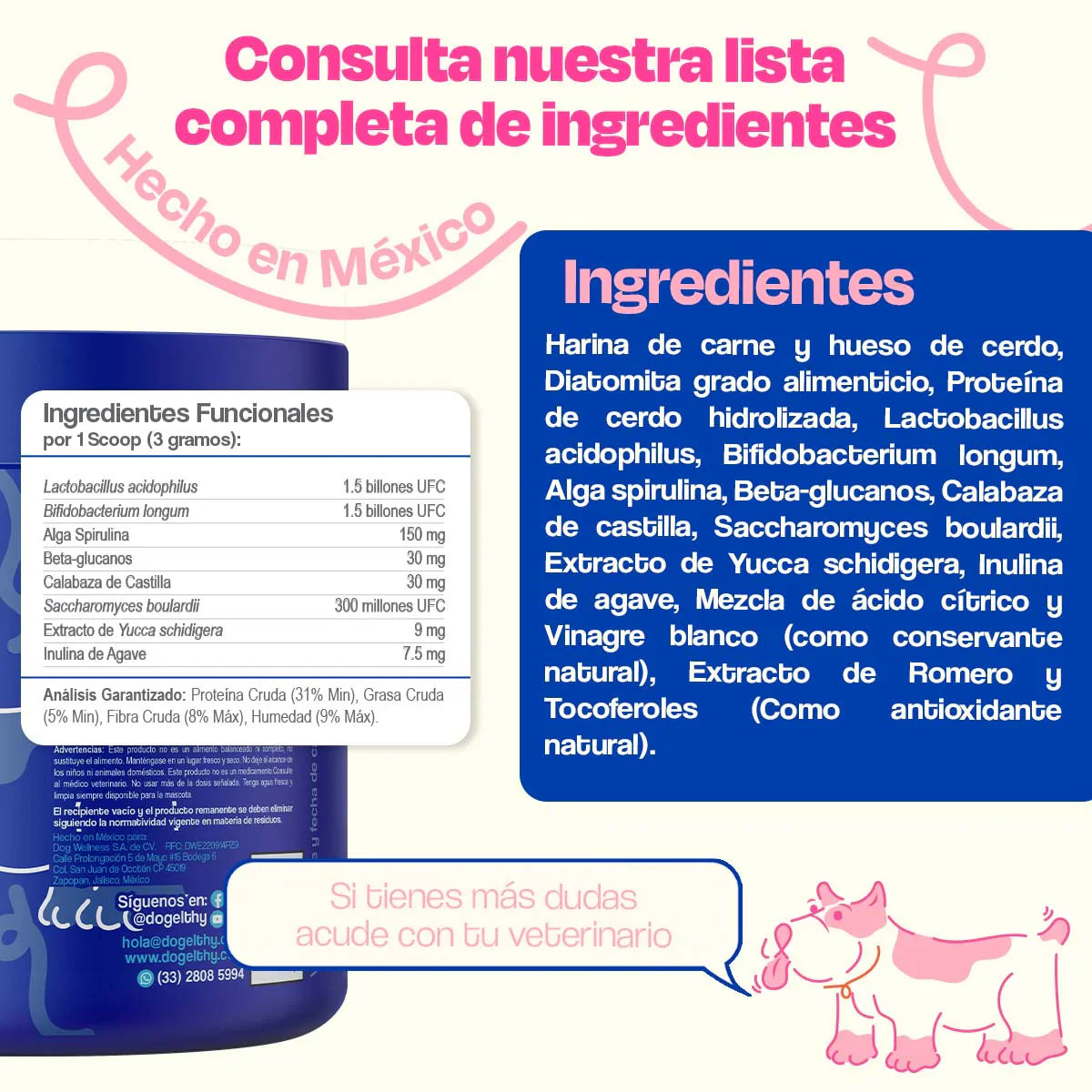 Dogelthy GASTRO AID Sabor Cerdo 270 gr ( Prebióticos + Probióticos )