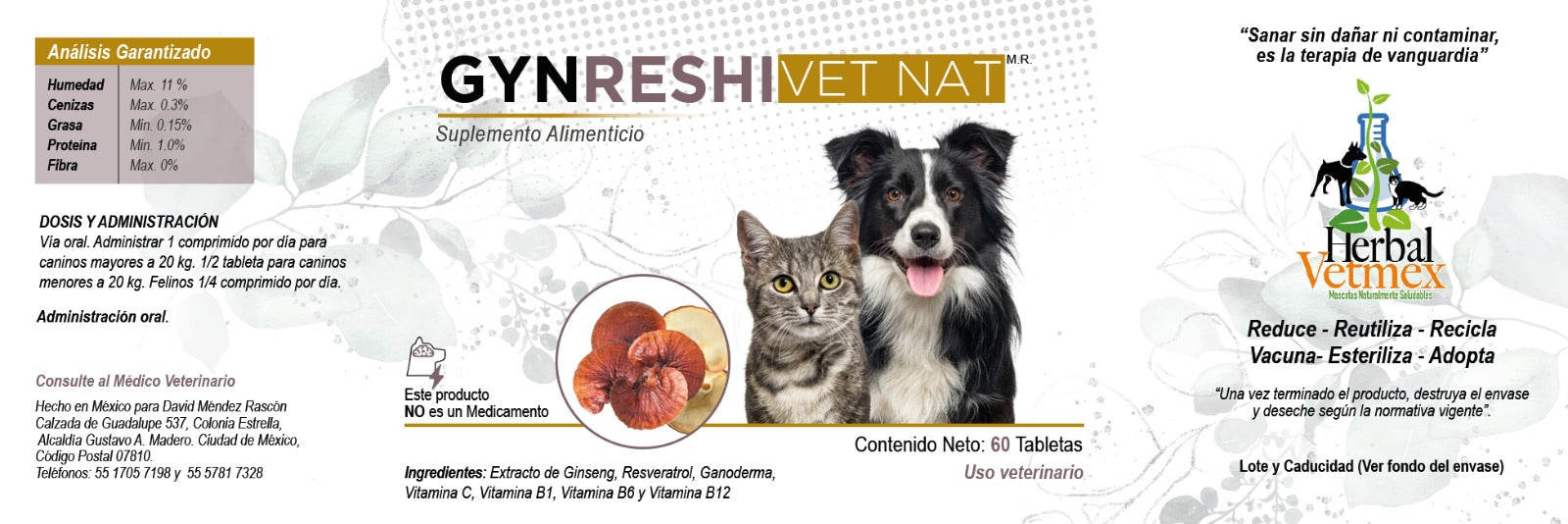 Gyn Reshi VetNat 60 Tabletas (Vitalidad)