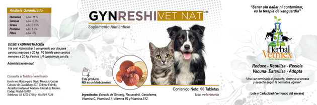 Gyn Reshi VetNat 60 Tabletas (Vitalidad)