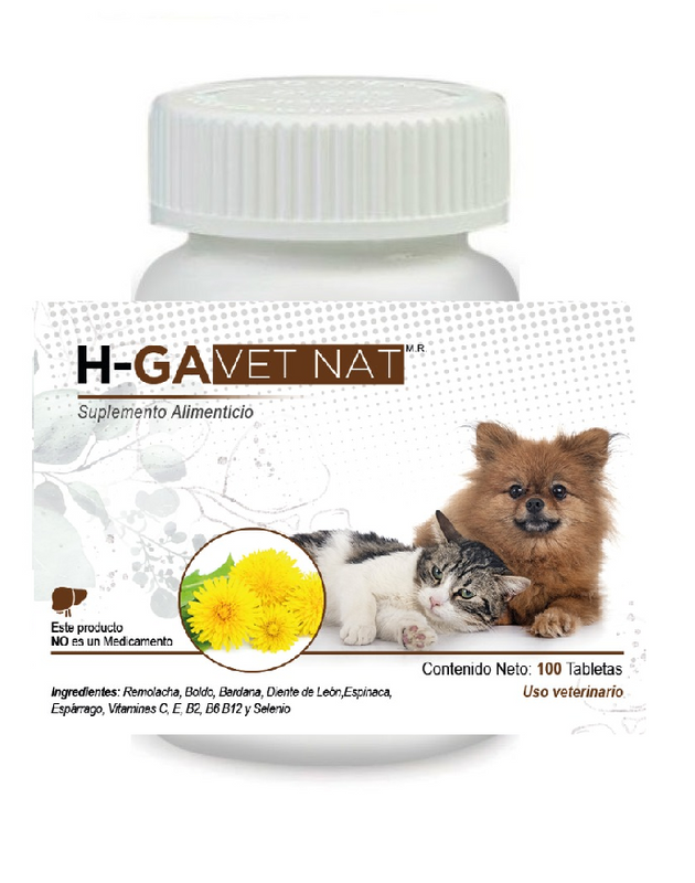 H-ga VetNat 60 Tabletas ( Hepaprotector ) Antes Higa VetNat  (HGA)