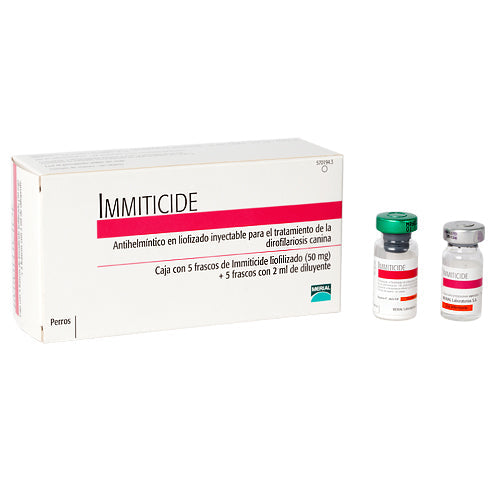 Immiticide Inyectable Perros Caja con 5 frascos (Melarsomina)