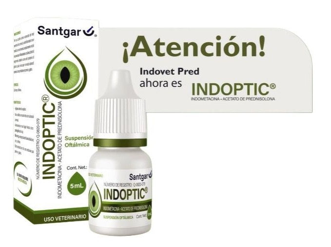 Indoptic 5 mL SANTGAR ( solución oftálmica ) ANTES Indovet Pres
