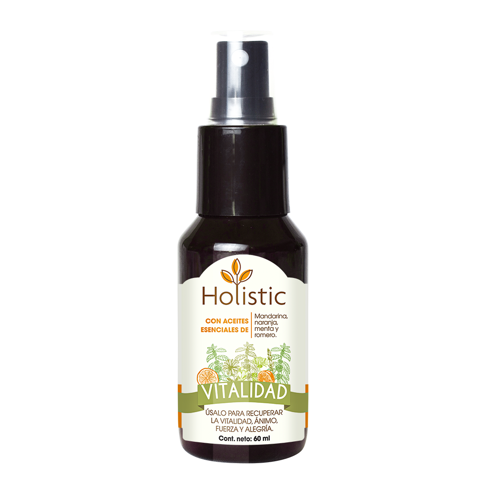 Holistic Vitalidad 60 mL  (Vitalidad, Ánimo, Fuerza y Alegría ) Aromaterapia