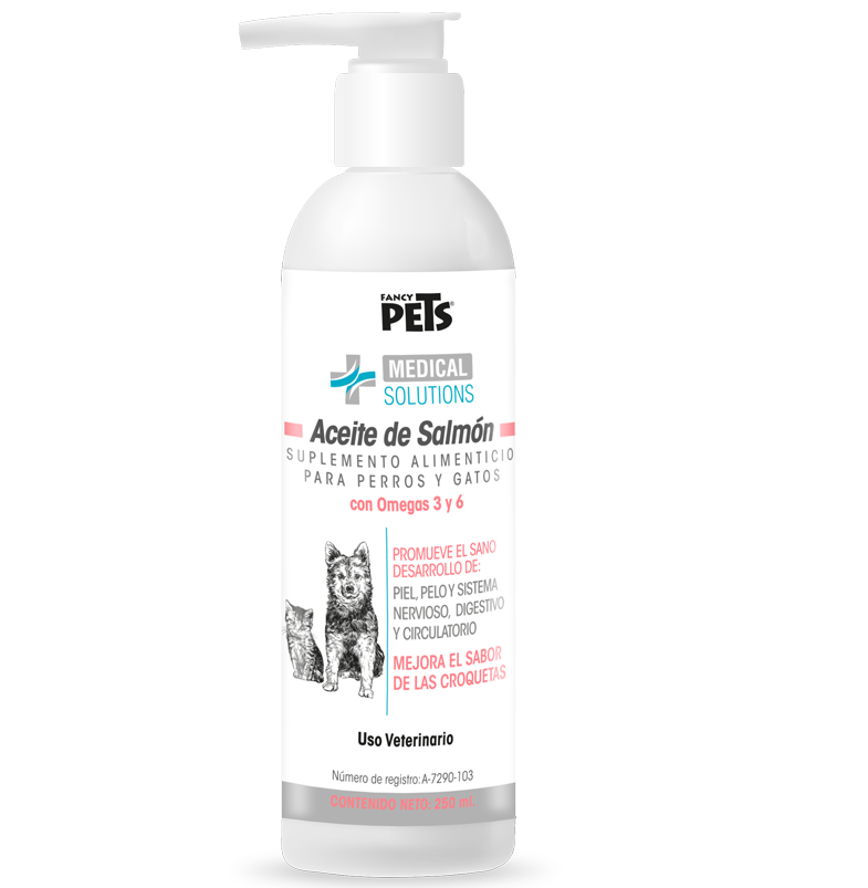 MS Aceite de Salmón 250 mL  Suplemento Omega-3 ( perros y gatos )