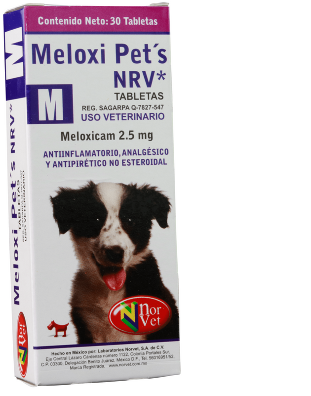 Meloxi Pets NRV M ( Meloxicam 2.5 mg - 25 kg ) 30 tabletas