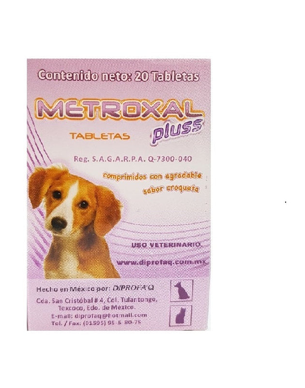 Metroxal Pluss Tabletas 20 Tabletas ( Metronidazol - Sulfadimetoxina )