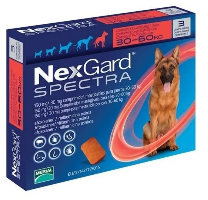 NexGard Spectra Tableta masticable para perro Extra Grande 30.1-60 kg ( 3 Tabletas )