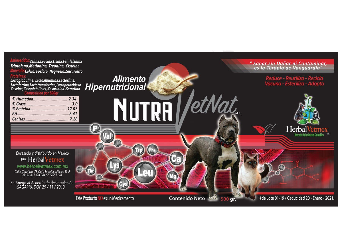 Nutra VetNat 500 g  ( Alimento Hipernutricional  ) NutraVetNat