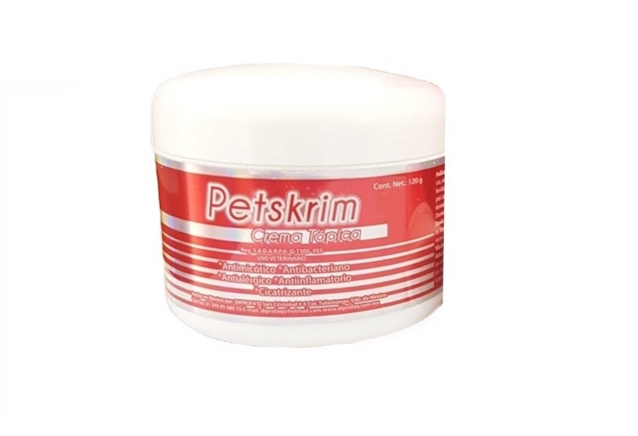 Petskrim Crema 120 gr (antimicótico antibanteriano antialergénico antiflamatorio cicatrizante)