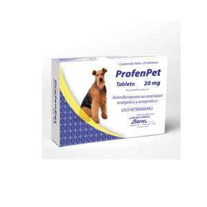 Profenpet Caja con 20 tabletas de 20 mg DESCONTINUADO