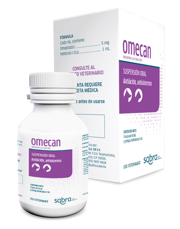 Omecan Suspensión Oral 50 mL  (Omeprazol  5 mg ) perros - gatos