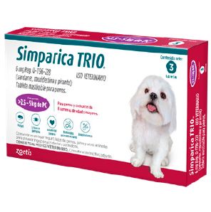 Simparica TRIO  6 mg  2.5 - 5 kg 3 tabletas