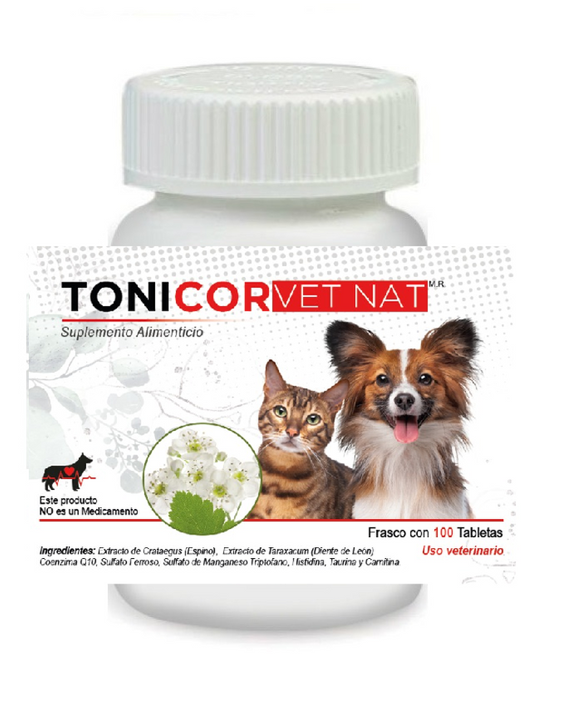 Tonicor VetNat 100 Tabletas ( Estimulante Cardiaco ) Antes Toni Card
