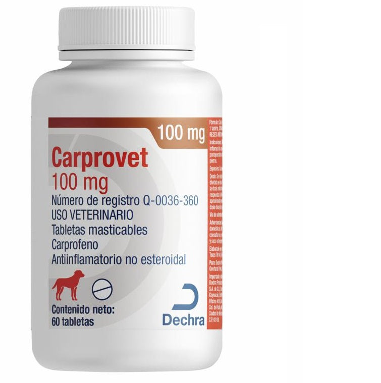 Carprovet 100 mg 60 Tabletas Masticables ( Carprofeno) AGOTADO TEMPORALMENTE