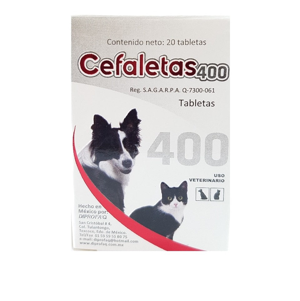 Cefaletas  400 mg 20 Tabletas ( Cefalexina - Meloxicam )