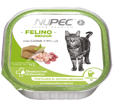 Nupec Felino Indoor 100 g  ( Alimento húmedo con carne y pollo )