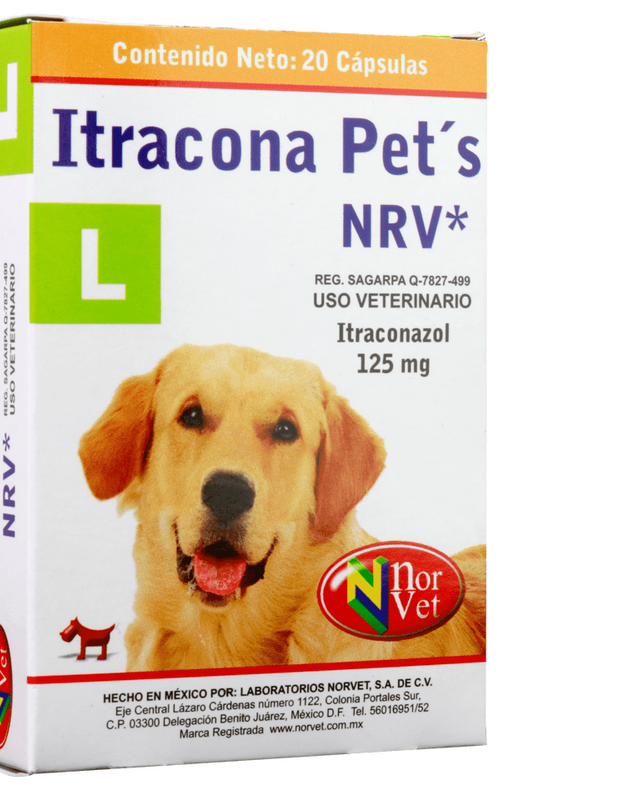 Itracona Pets NRV L  20 cápsulas ( Itraconazol 125 mg )