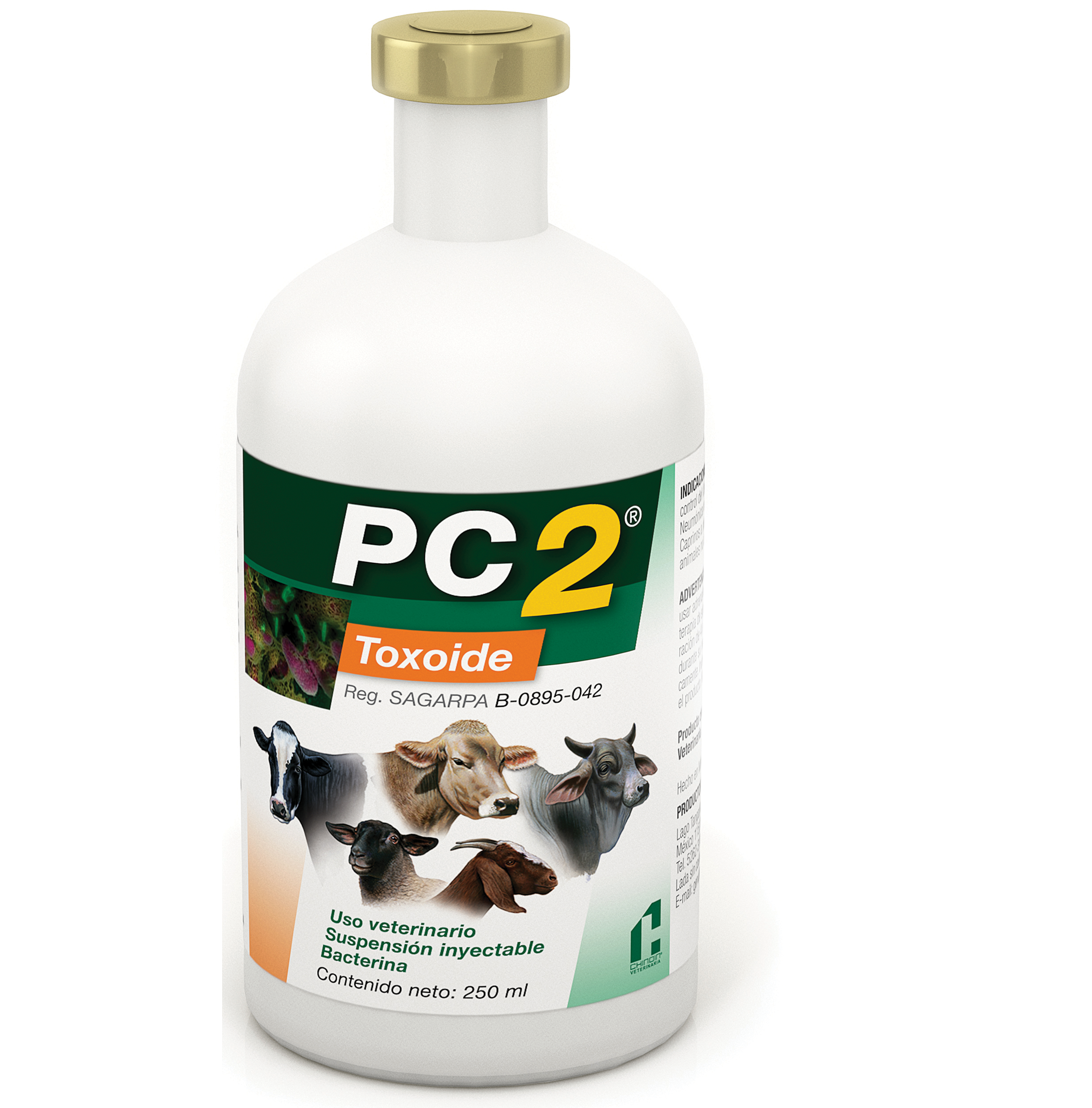 Bacterina Toxoide Doble Chinoin PC2 Frasco con 250 ml (50 dosis) REQUIERE TRANSPORTARSE EN FRÍO LLAME PARA COTIZAR ENVÍO