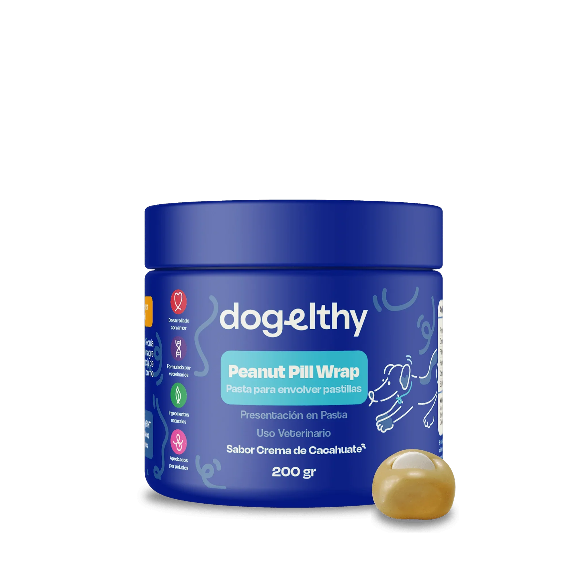 Dogelthy PEANUT PILL WRAP 200 gr (Recubrimiento de Pastillas para Medicamentos Sabor Crema de Cacahuate )