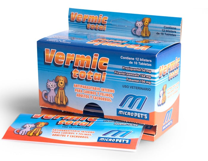 Vermic Total 120 tabletas (12 blisters 10 tabletas ) Desparasitante TEMPORALMENTA AGOTADO